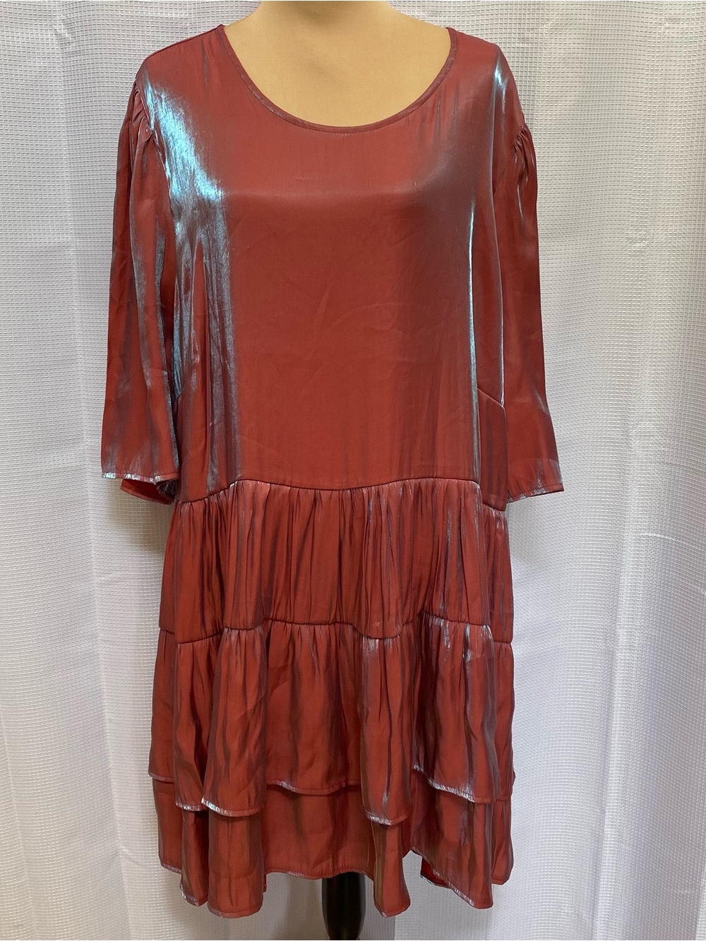Ladies BOO HOO Tiered Baby Doll Shimmer Dress Size 22